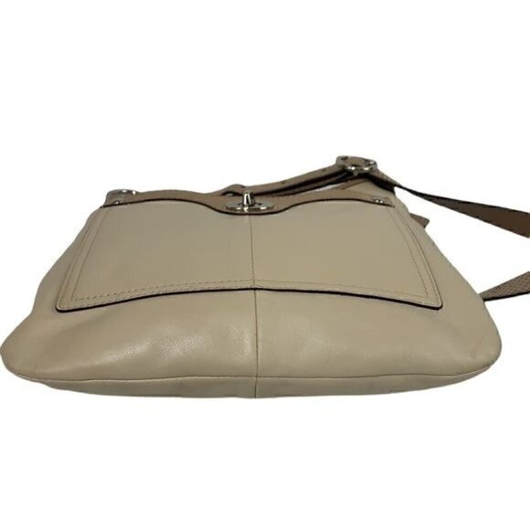 Coach Penelope F16533 Crossbody Bag - Ivory Leather/Tan Snakeskin Embossed Trim - Picture 10 of 13